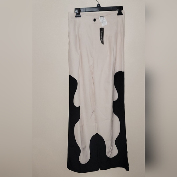 High Waist Colorblock Wide Leg Pants - Picture 3 of 13